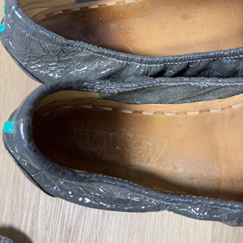 Tieks Ballet Flats Womens 12 Slate Grey Croc Patent Leather Foldable Shoes - Picture 4 of 4
